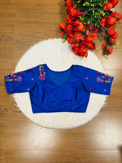 Blooming Paradise – Handstitched Designer Blouse