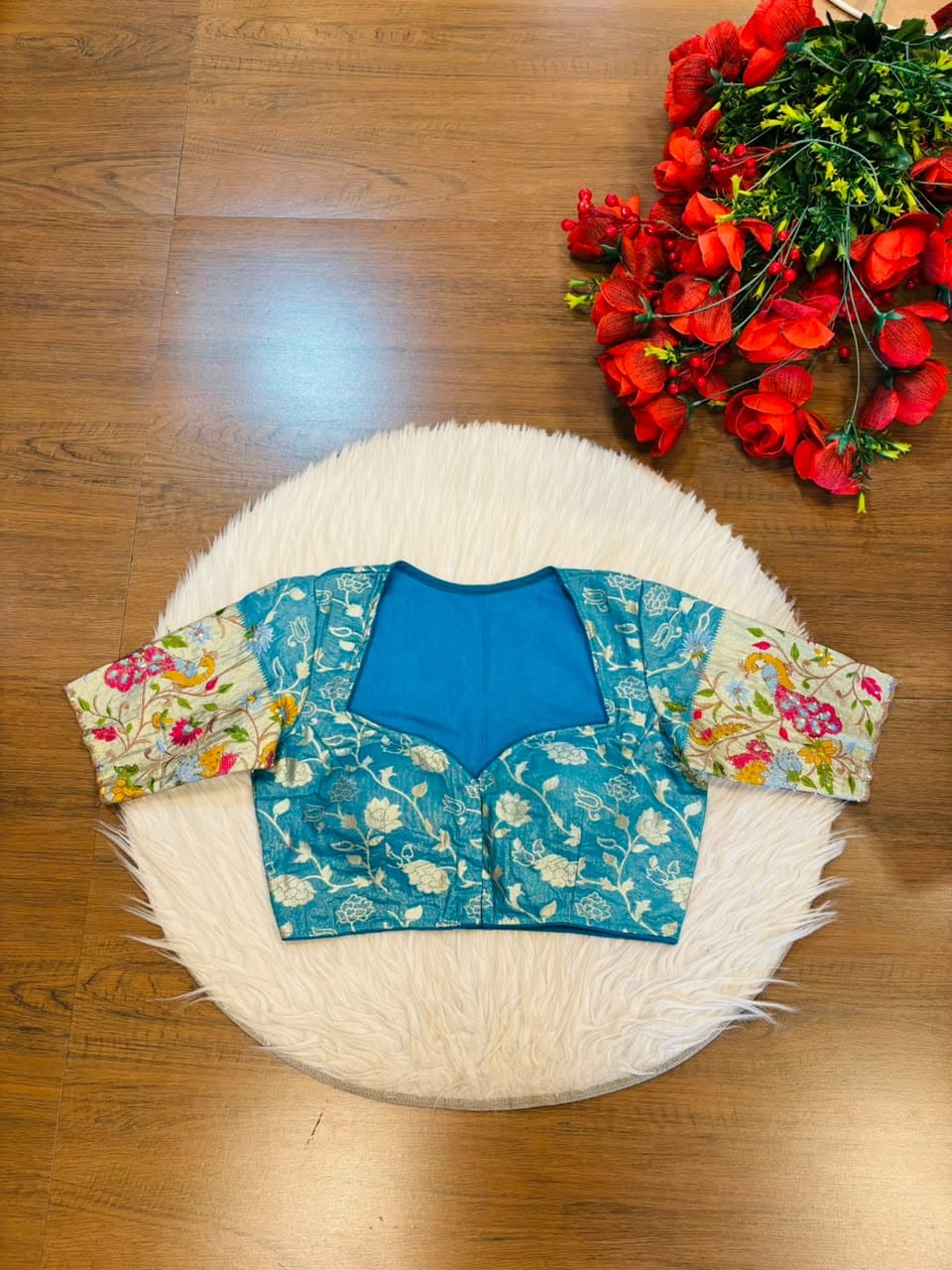 Language of Flowers – Designer Tissue Jacquard Blouse