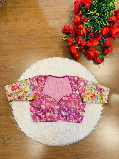 Language of Flowers – Designer Tissue Jacquard Blouse