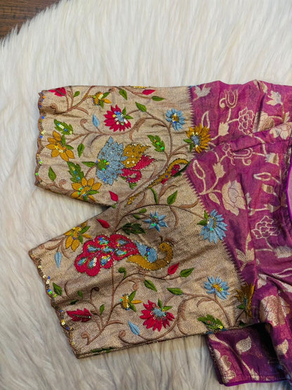Language of Flowers – Designer Tissue Jacquard Blouse