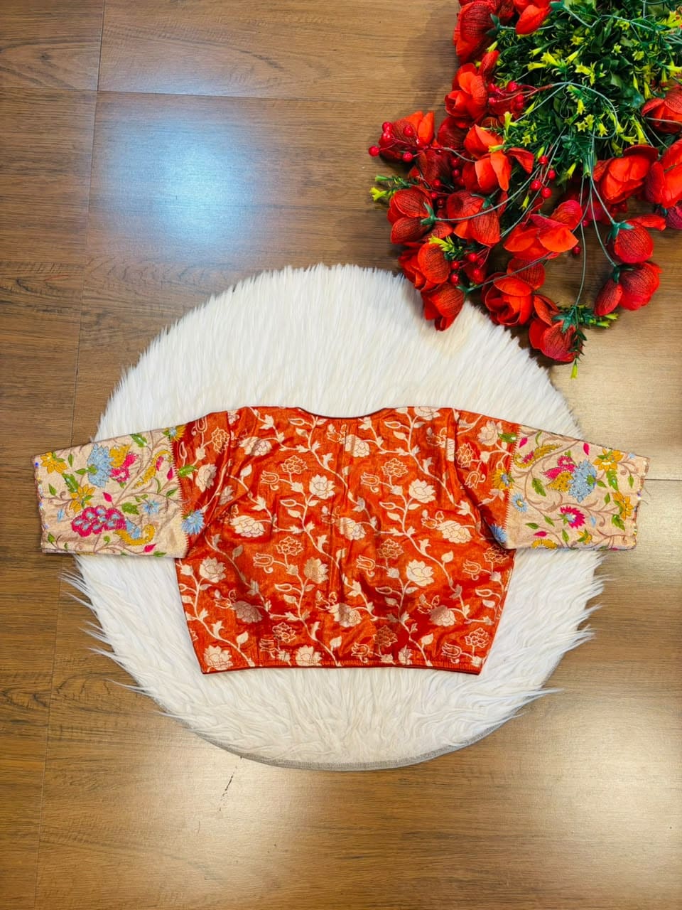 Language of Flowers – Designer Tissue Jacquard Blouse