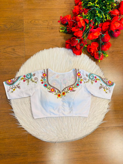 Festive Paisley Vichitra Silk Blouse