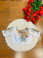 Festive Paisley Vichitra Silk Blouse