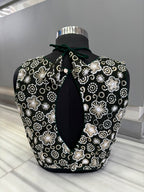 The Glam Edit Vichitra Silk Embroidered Blouse