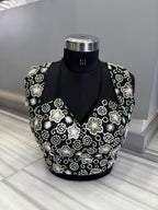 The Glam Edit Vichitra Silk Embroidered Blouse