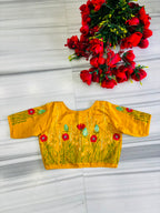 Gilded Garden Vichitra Silk Blouse