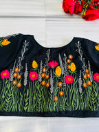 Gilded Garden Vichitra Silk Blouse