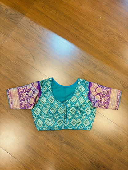 Rajeshwari Grace- Katan Silk Banarasi Zari Woven Designer Blouse