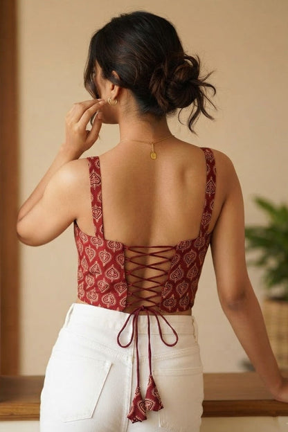 Desi Icon Ajrakh Print Blouse