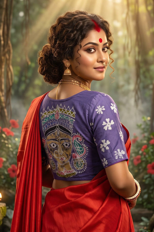 Mahishasuramardini Batik Silk Blouse