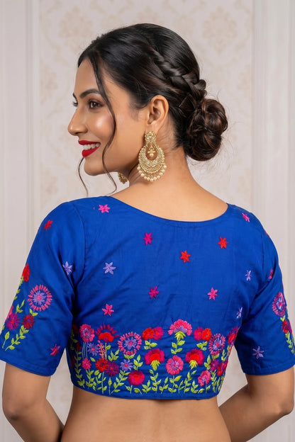 Blooming Paradise – Handstitched Designer Blouse
