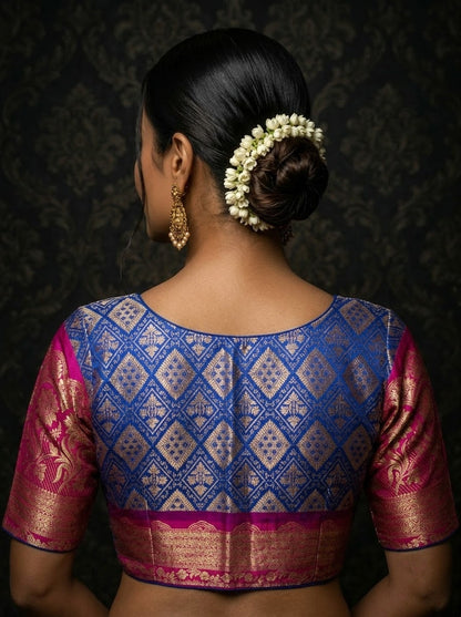 Rajeshwari Grace- Katan Silk Banarasi Zari Woven Designer Blouse