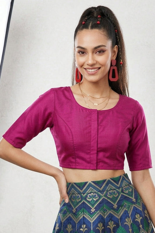 Plum Wave Solid Colour Blouse