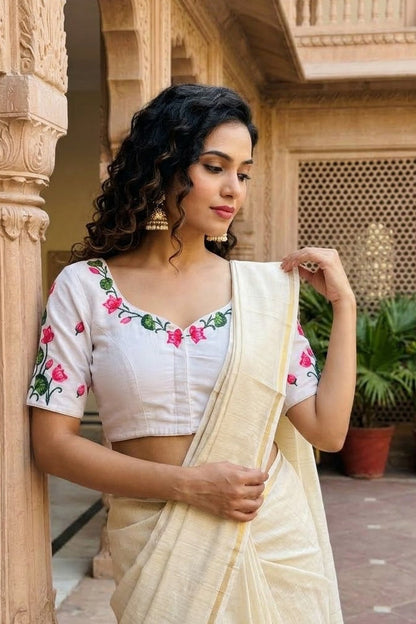 Lotus Majesty Vichitra Silk Blouse