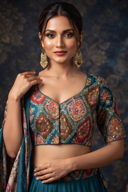 Dreams Become Design – Designer Zari & Sequins Crepe Blouse