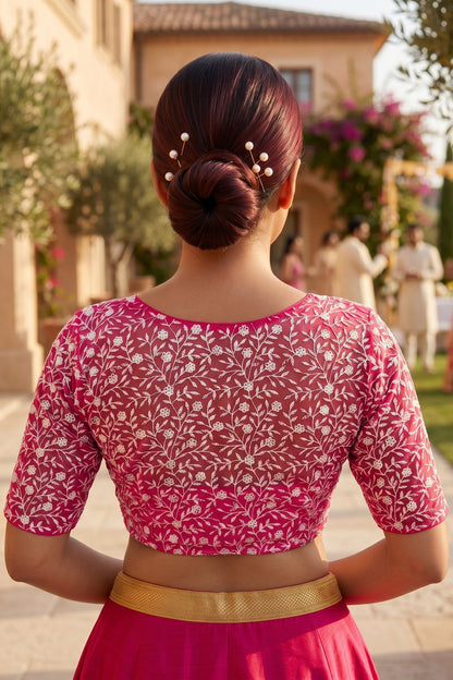 A Quiet Connection- Designer Net Blouse