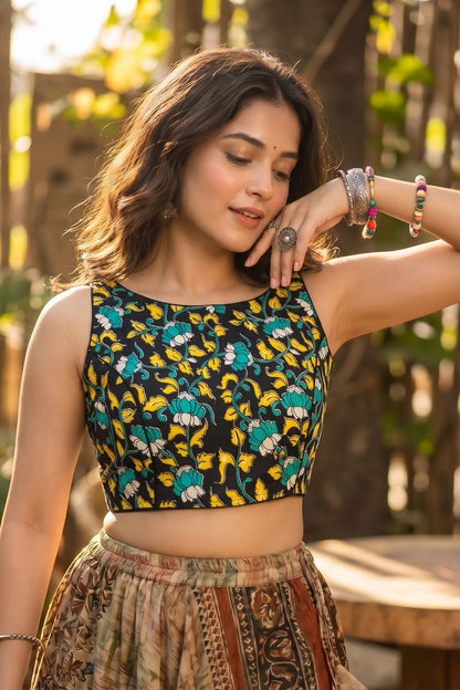 Fleur Essence kalamkari-Designer Blouse