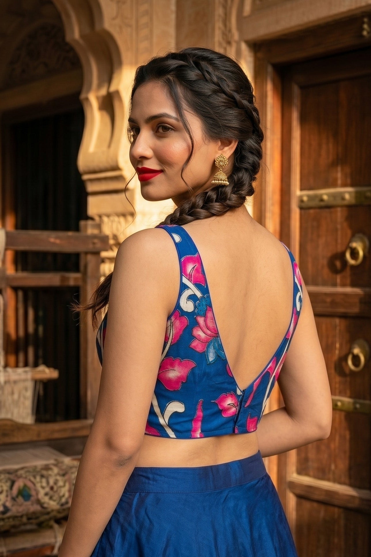 Fleur Essence kalamkari-Designer Blouse