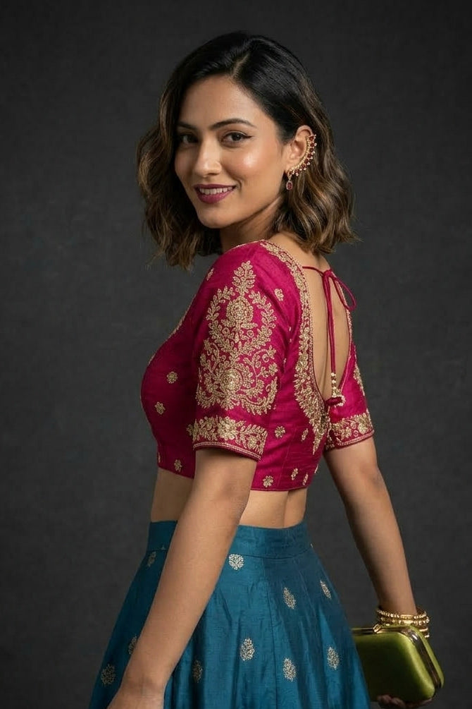 Emerald Vine Zari New Designer Blouse