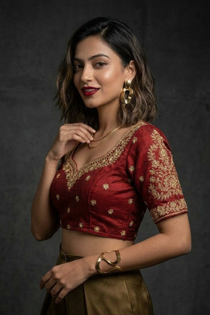 Emerald Vine Zari New Designer Blouse