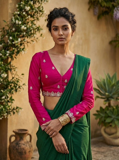 Mon Amaar Rani Emerald Blouse(Only Blouse)