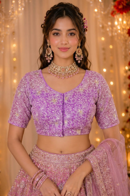 Organza Twist – All Over Embroidered Organza Blouse