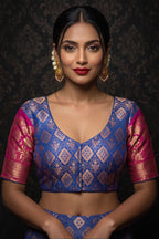 Rajeshwari Grace- Katan Silk Banarasi Zari Woven Designer Blouse