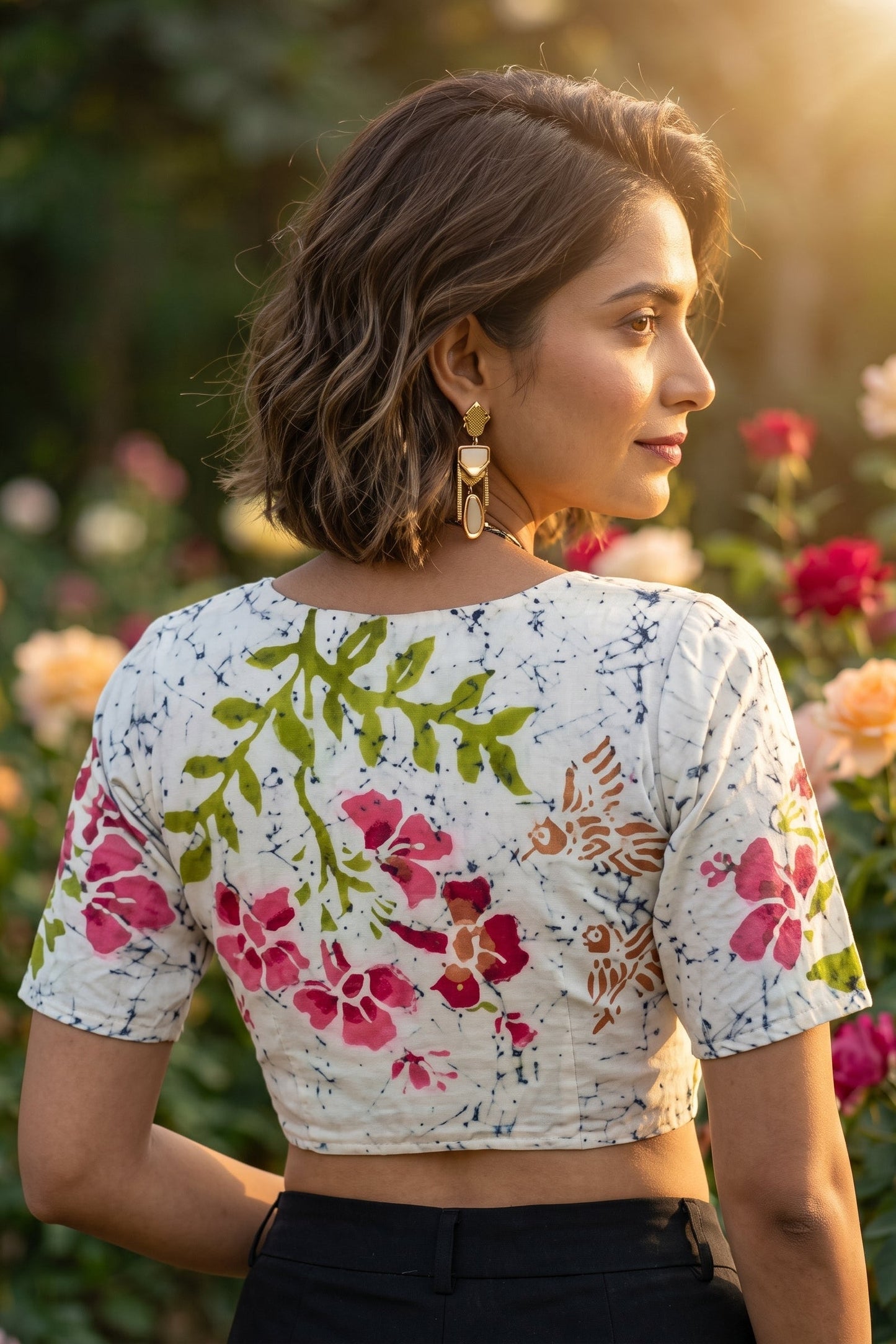 Doodle Of Flowers- Batik Designer Blouse