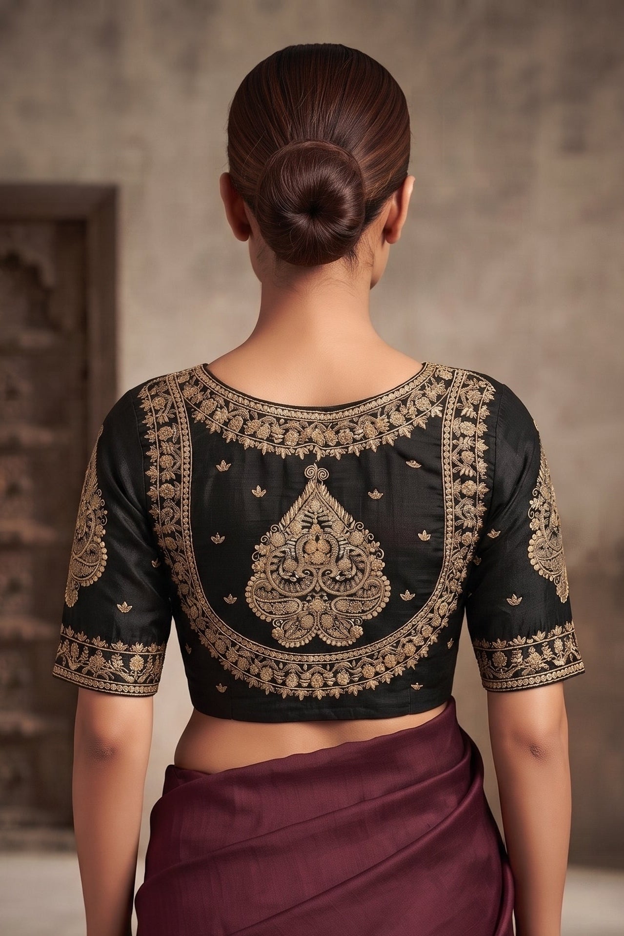 Portrait of Royalty Vichitra Silk Blouse